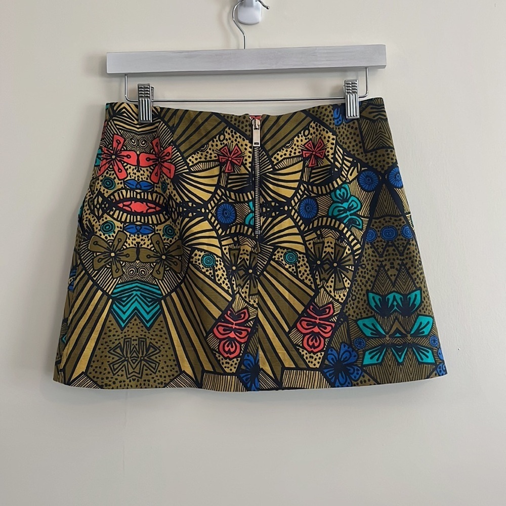 Zara Trafaluc Floral Colorful Abstract Mini Skirt sz M - Picture 2 of 5